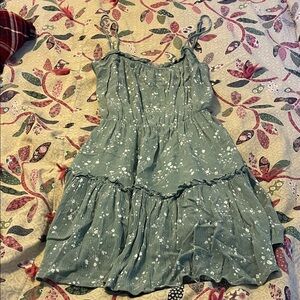Floral Green Kids Dress